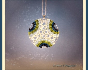 Oriental garden , macrame pendant