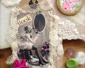Gift Art Tag Vintage Inspired Tattered Embellishment - Look