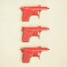 Jump the Gun - Gun art, potato gun print, retro wall art, gift for him, red, cream, 8x8 still life print