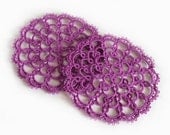 Foxglove Purple Lace Coasters in Tatting - Set of two - Rosetta - Size 2