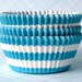 Light Blue Horizontal Stripe Cupcake Liners / Cupcake Papers (50)