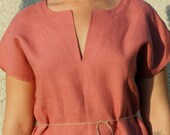 Tunic Dress Hand Sewn Linen SALE