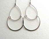 Delicate silver chandelier earrings, matte finish