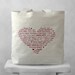 LOVE Languages Tote Bag - Red on Natural - Canvas Bag - Carryall Tote - Valentines Day