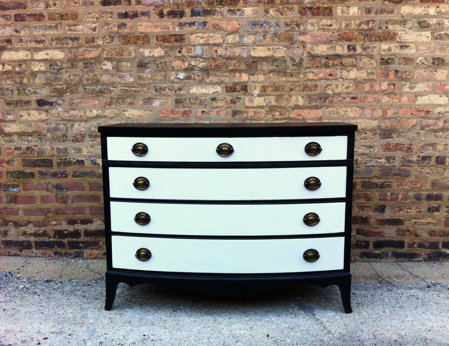 Vintage Black and White Dresser