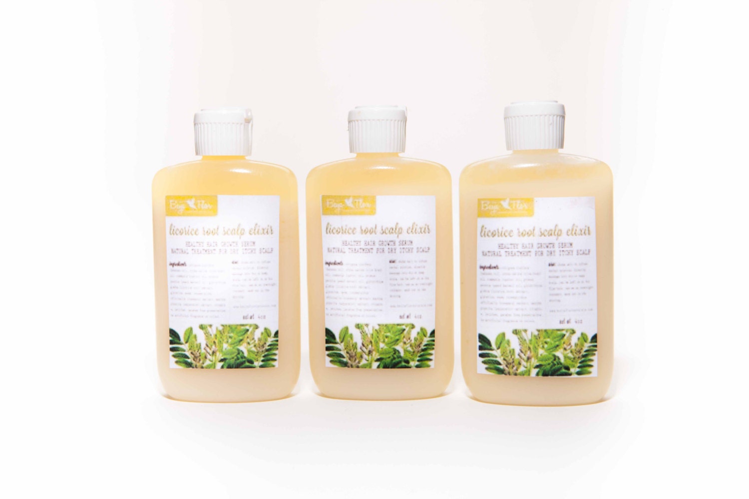 Natural Hair Serum-Licorice Root Scalp Elixir (4oz) Treatment for dry, itchy scalp, hair growth aid.