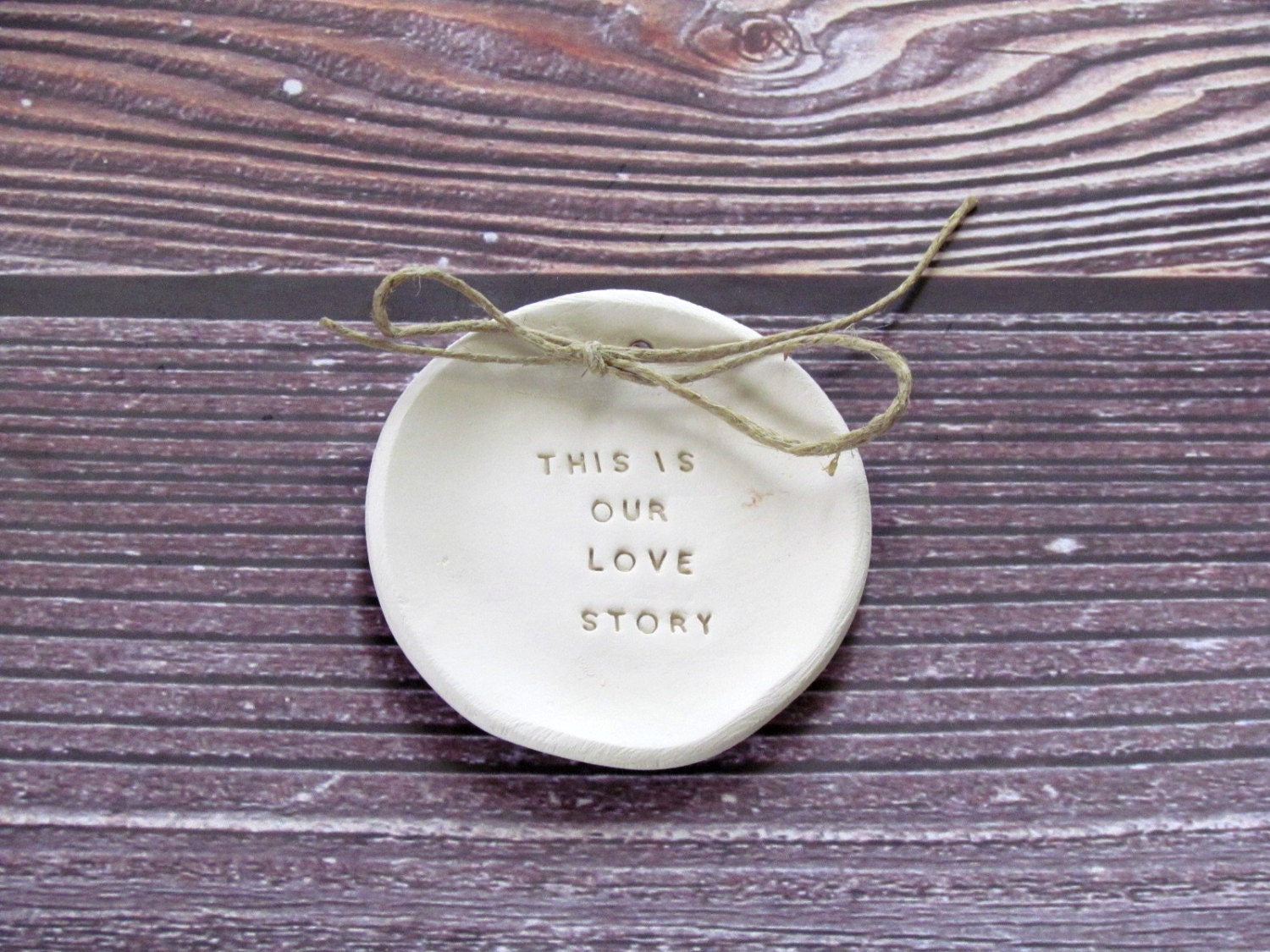 Wedding ring dish - This is our love story Ring bearer Wedding Ring pillow