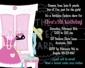 Fashion Show & Dress Up Birthday Party Invitation