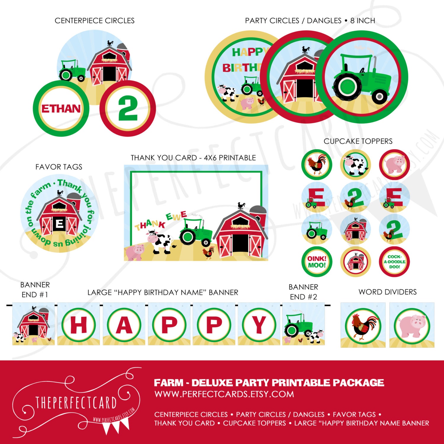 FARM Deluxe Printable Party Package
