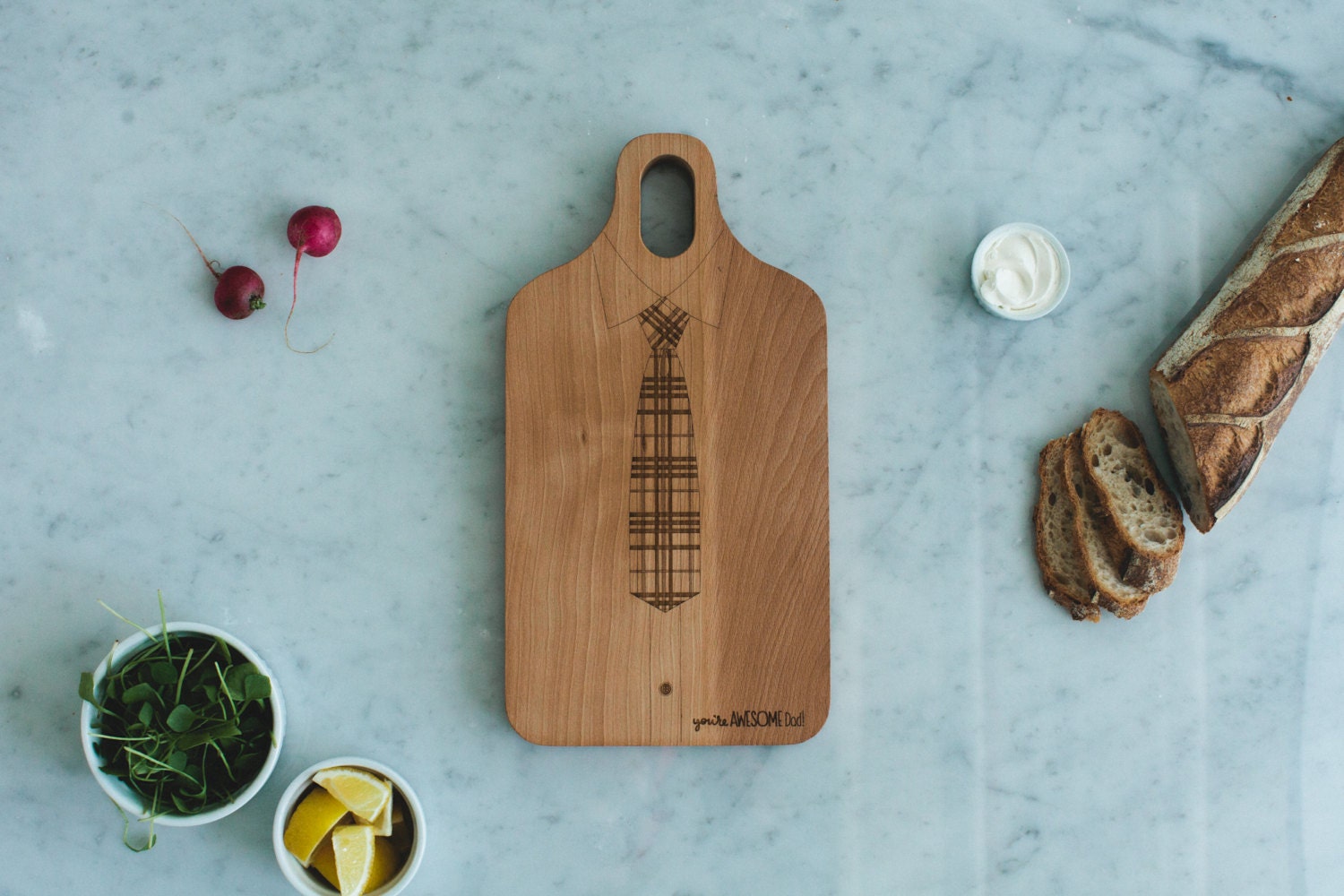 Custom Father's Day Engraved For Dad Wood Cutting Board 7x13 Plank Personalized by AHeirloom