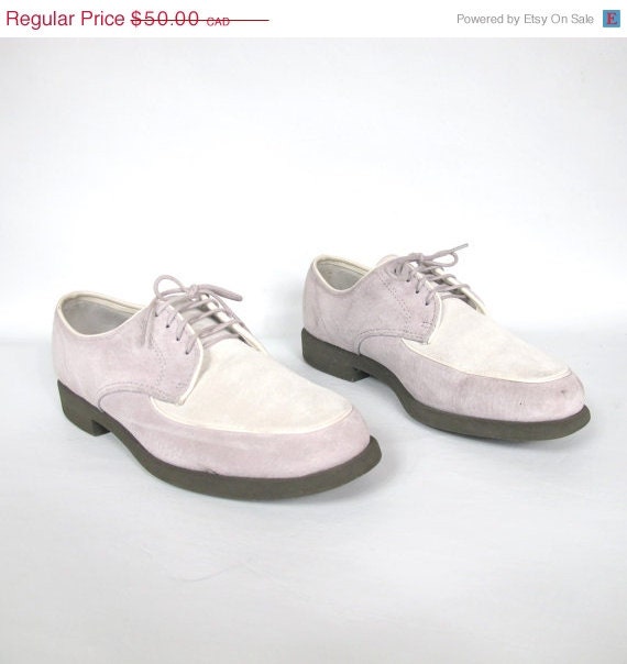 20% OFF VACATION SALE 80s Lilac Suede Creepers Hush Puppies Loafers (7)