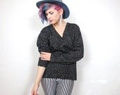 20% OFF VACATION SALE 90s Minimalist Salt and Pepper Silk Blend Sweater (S/M)