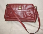 Vintage Aigner Leather Handbag in Burgundy