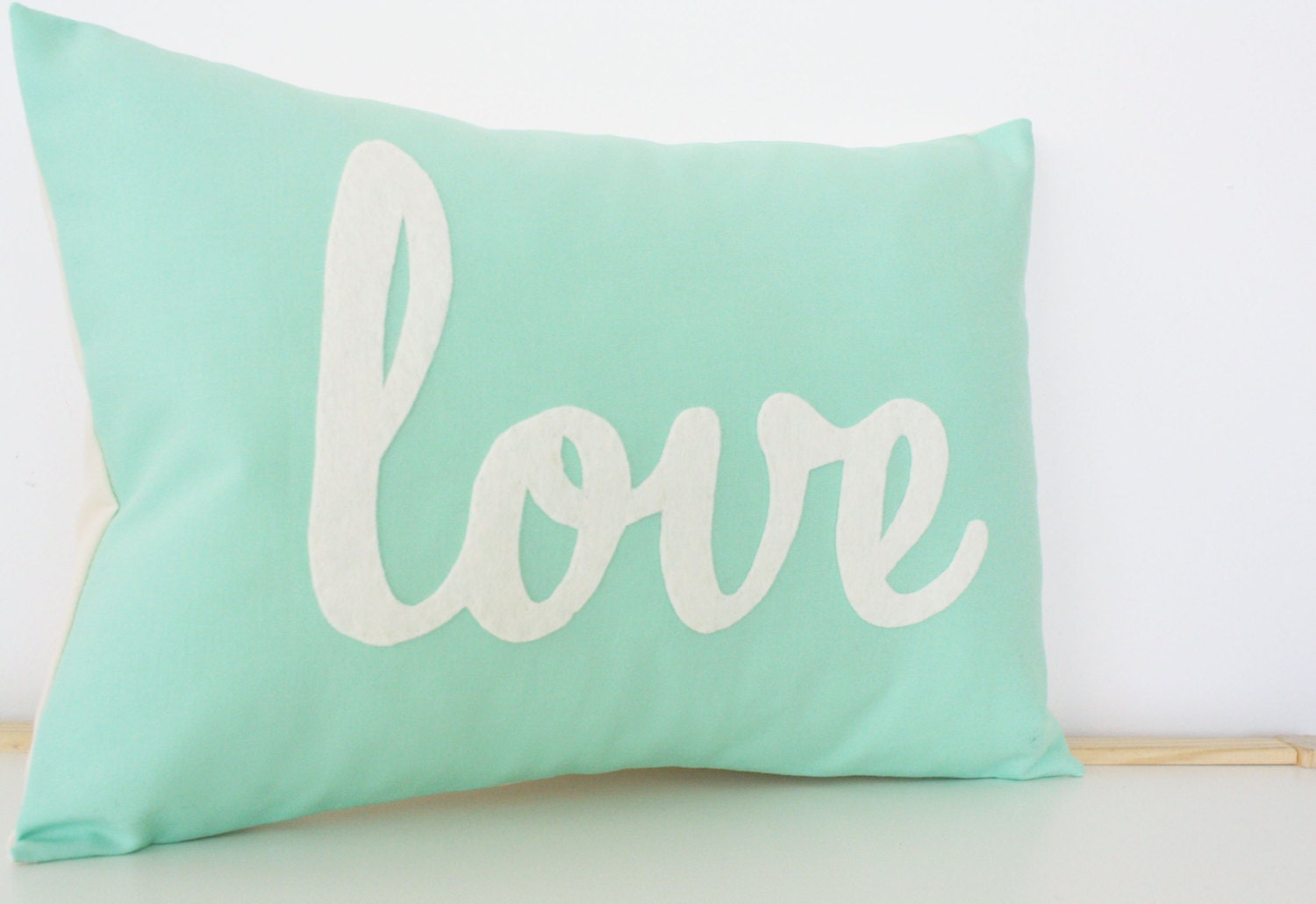 Light Teal Love Pillow
