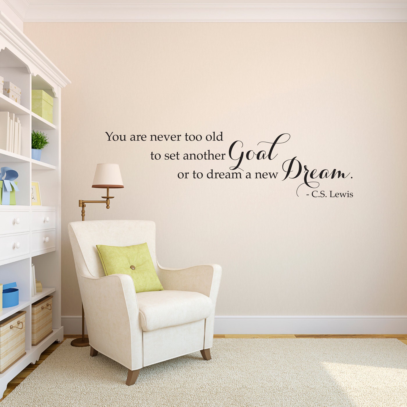 C.S. Lewis Quote Wall Decal - Dream a new Dream decal - Phrase Wall Decal