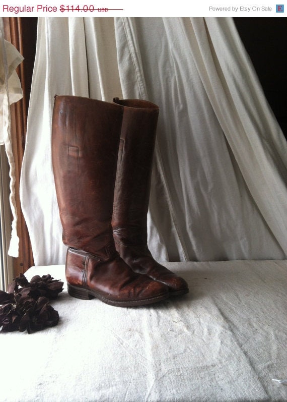 Sale 30% INSTANT Savings Vintage  leather riding boots/ equestrian/ brown