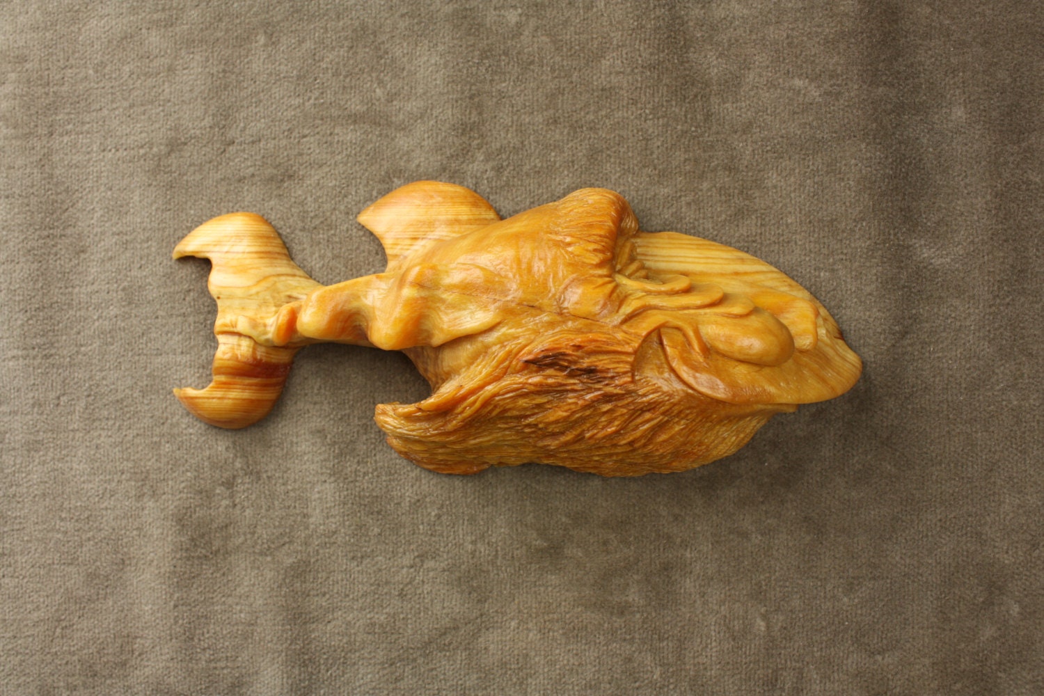 Whimsical Wood Carving Fish Art Fathers Day Gift for Dad, Rustic Log Cabin Decor by Gary Burns the Treewiz, Fisherman Handmade in Oregon