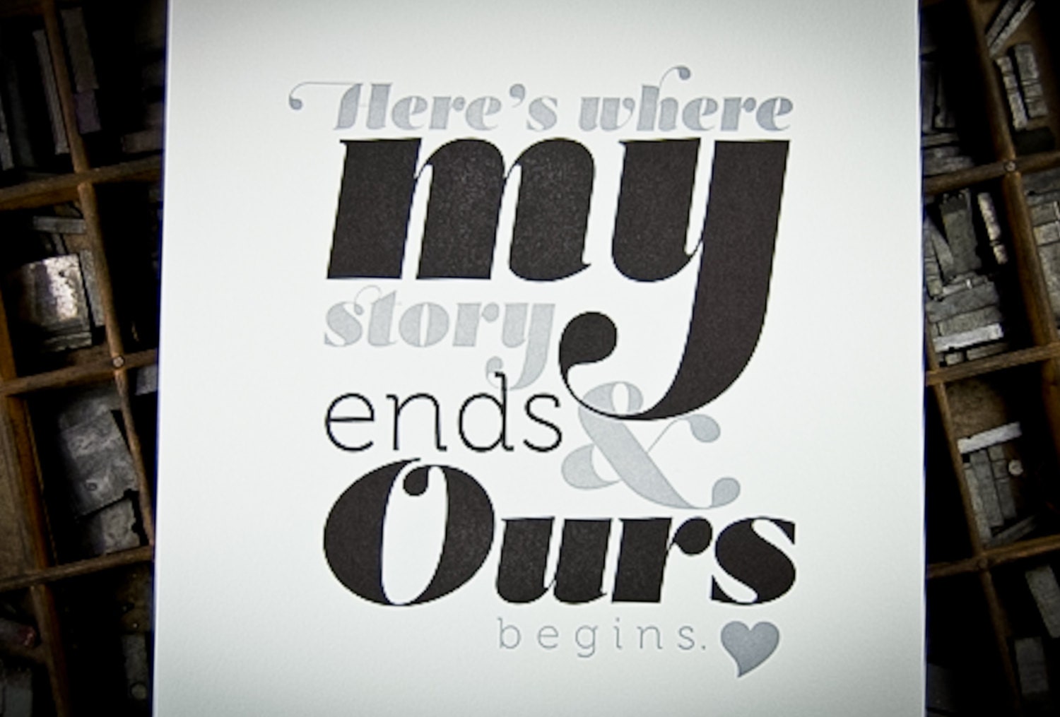 8x10 letterpress wedding and anniversary print, Our Story by The Permanent Collection