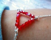 RESERVED Egyptian Summer Slave Bracelet with Red AB Glass Beads