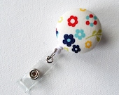 Summer Flowers - Retractable ID Badge Reel - Nurse Badge Holder - Badge Clip - NICU Badge Reel - Gift Under 10
