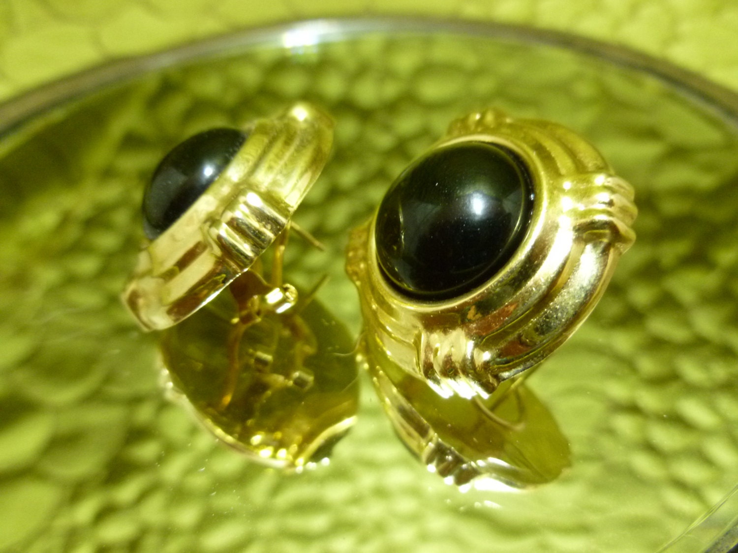 14k Black and Gold Earrings BOLD