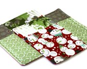 Snowmen, Winter Quilted Potholder Set