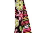 Camera Strap Cover Reversible Carnival Bloom with stripes