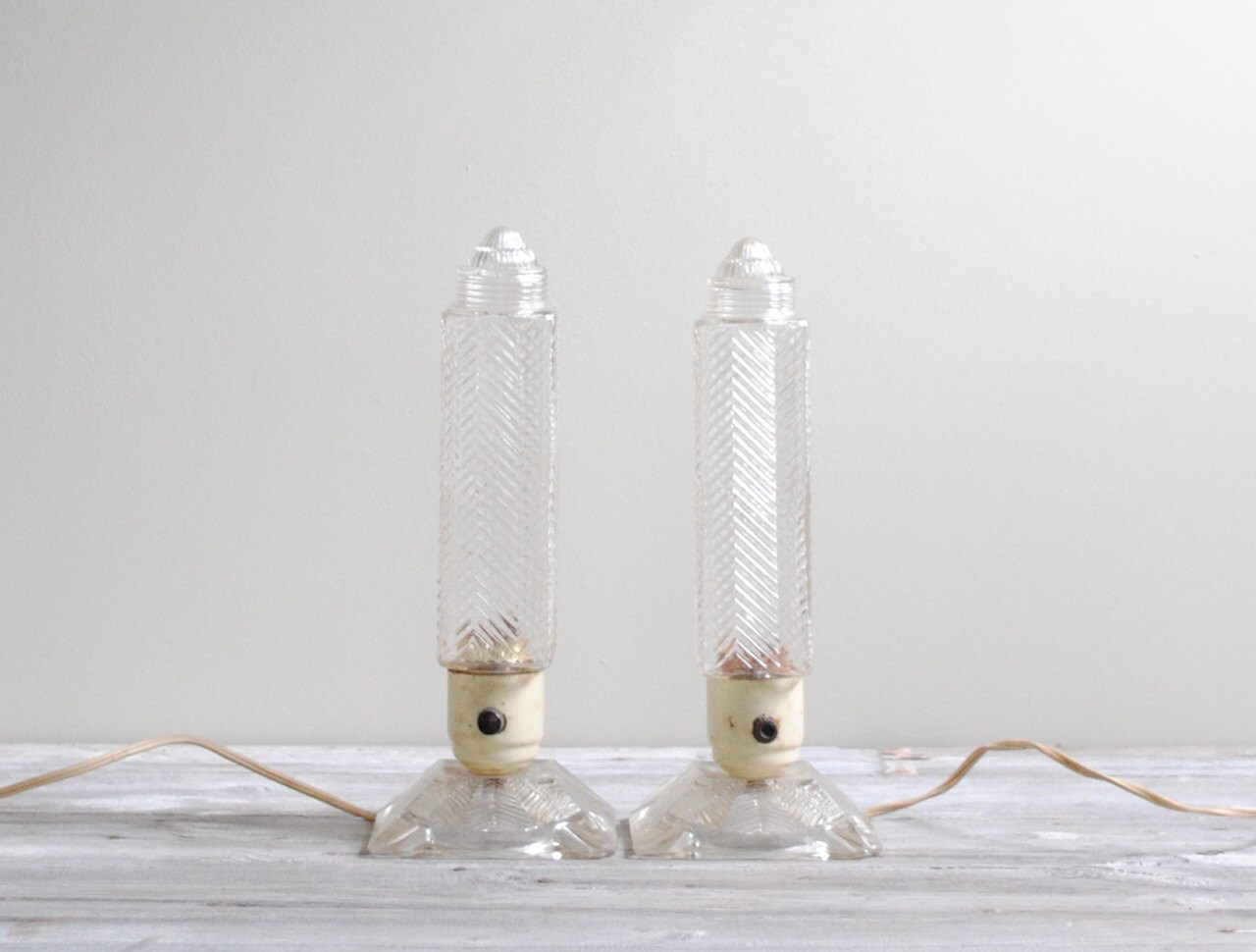 Art Deco Skyscraper Torpedo Lamp Pair