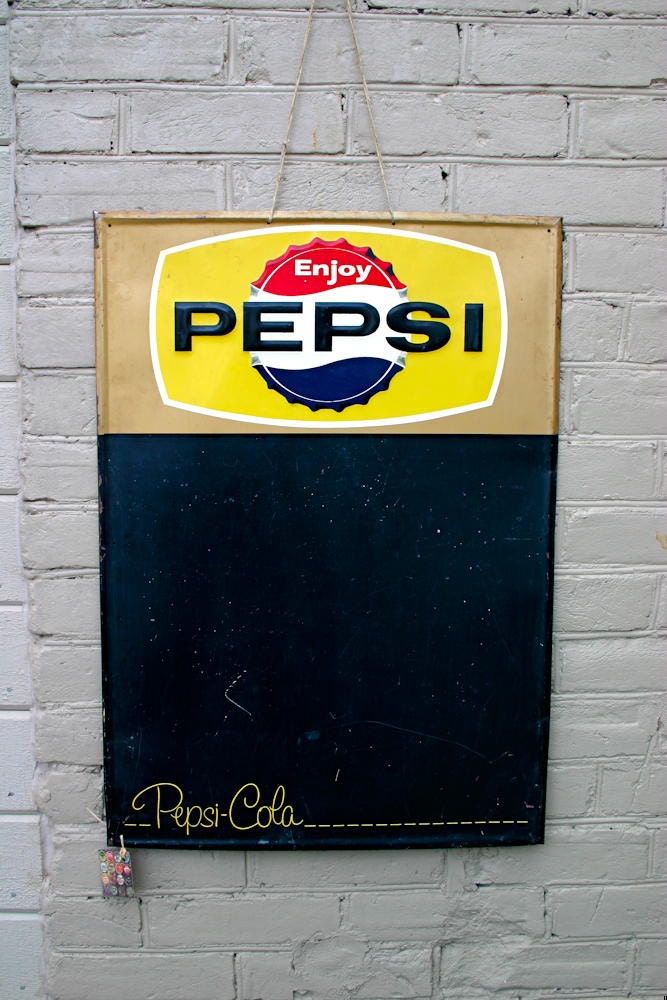 Vintage PEPSI Metal Chalkboard Sign