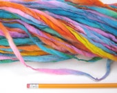 Thick and thin handspun rainbow yarn - 50 yards, 1.8 ounces/51 grams