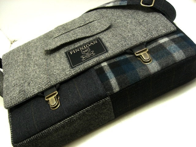 15" laptop Messenger Bag , 15"  Macbook ProLaptop Sleeve, tote bag, Trunk Latch,Recycled Suit Coat Ready To Ship