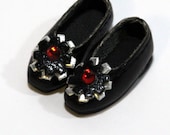 Black Retro Flower Slip-On for BJD Dolls Lati Yellow, PukiFee, Riley Kish, Bobobie Nissa, DIM Silf, Dollk S00067F