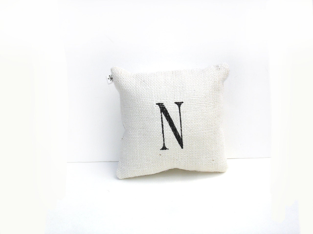 Letter pillow, small accent toss pillow, personalized stencil initial customizable