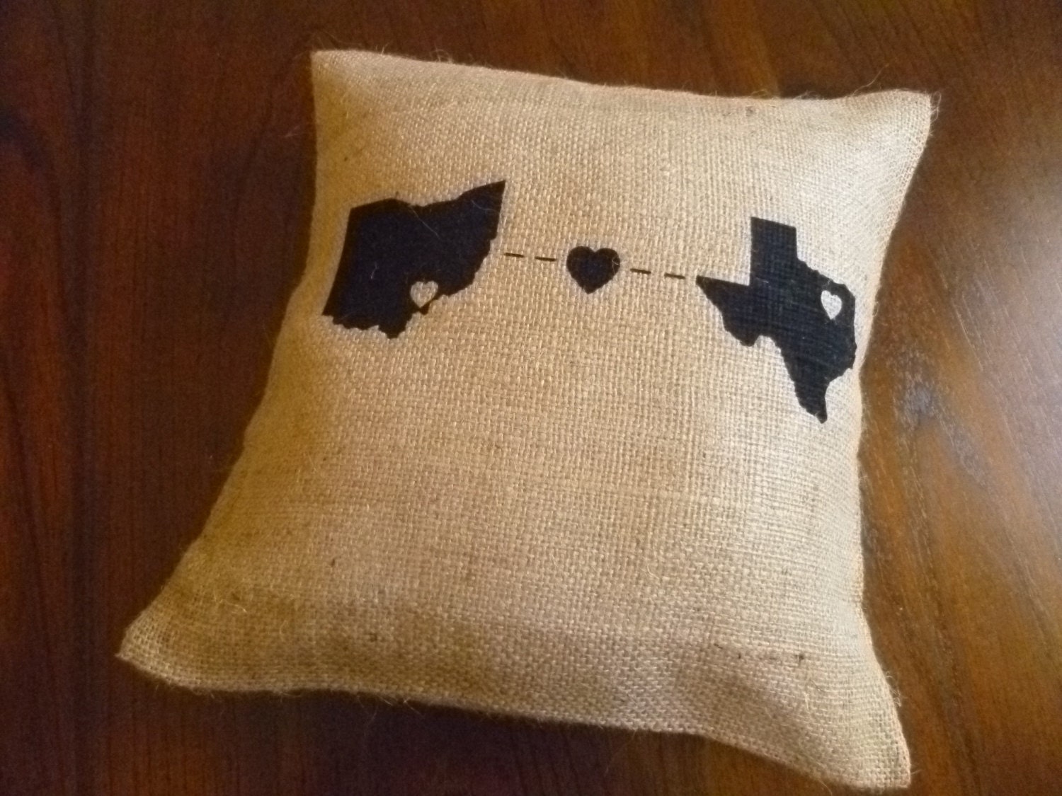 14 x 14 Customizable States Burlap Pillow Cover
