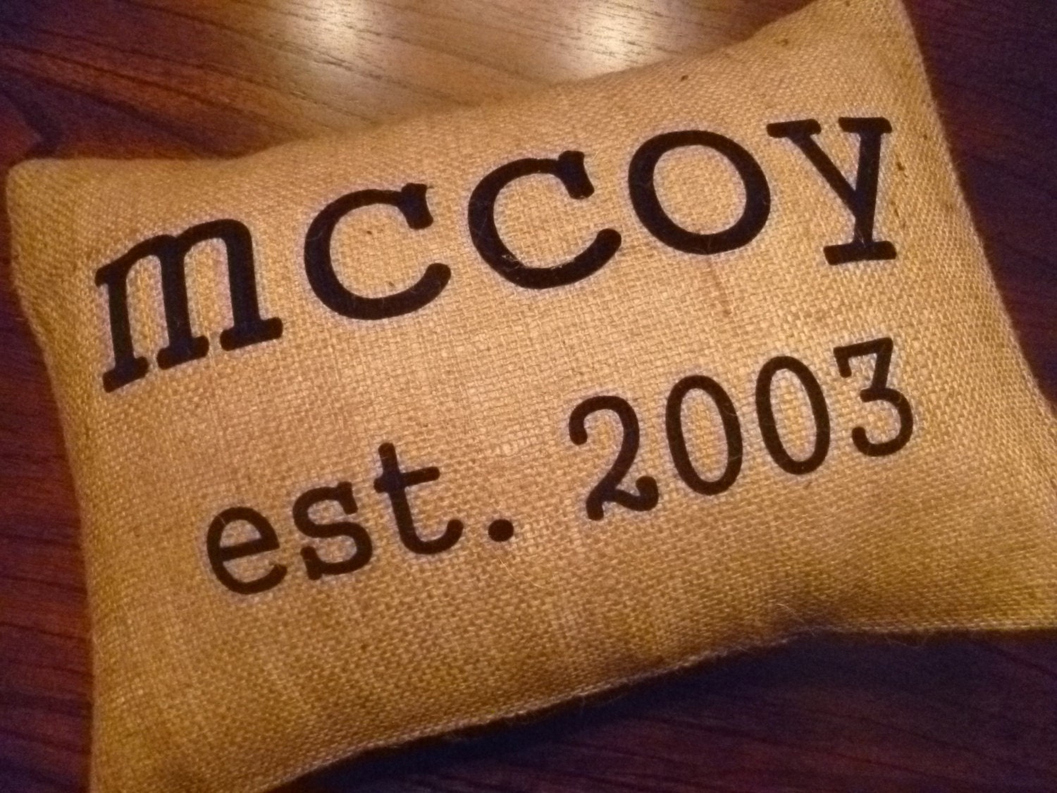 12 x 16 Personalized Burlap Pillow Cover