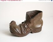 SALE Mouseman Carved Wood Boot - Folk Art Home Decor - Robert Mouseman Thompson