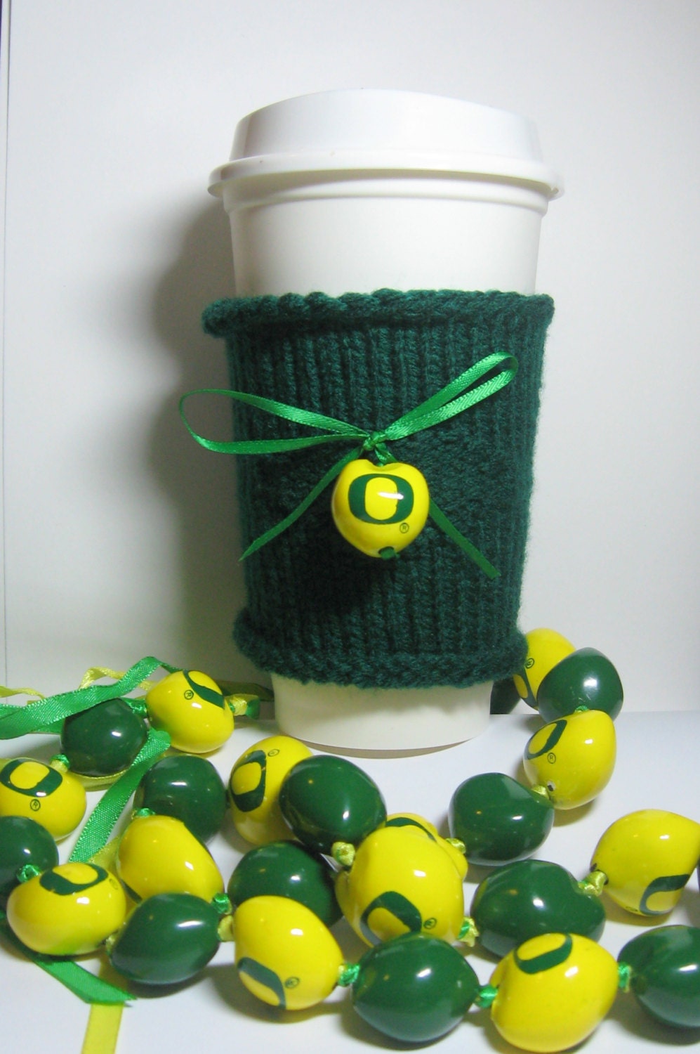 Love A Latte 'O' Bead Duck Fan Coffee Cozy