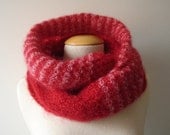 Red pink infinity loop scarf