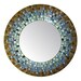 Blue & Brown Mosaic Mirror Round - 24-inch