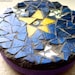 Stained Glass Mosaic: Small Wall Art, Night Sky with Stars, Blue, Yellow, Silver