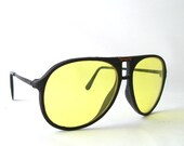 vintage aviator sunglasses night driver driving motorcycle sun glasses eyewear yellow citrus lemon black summer shooting pilot