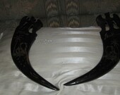 Vintage WW2 Souvenirs    Hand carved Horns,Manila,Philippines