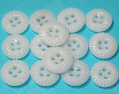Antique China Buttons Matching Set of White Pie Crust Rim 11mm Reenactment Buttons Antique Clothing Buttons