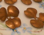 Vintage Connector Cabochon Flower Stamping Brass Plated Floral Violet Pansy