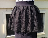 80s punk LACE peplum SKIRT new wave high waist