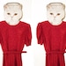 Red pleated 80s secretary DRESS perfect vintage