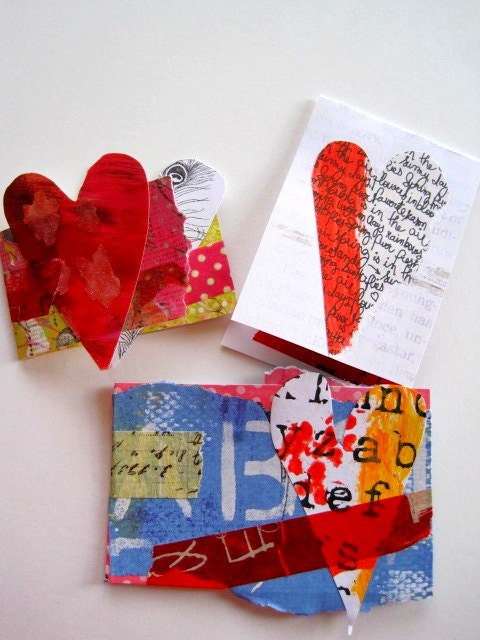 Pay It Forward Mixed Media HeART Notes PIF Note Cards Encouragement Love, Hope, Friendship  No.12