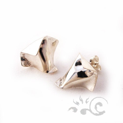 Origraphy"Statment Silver Earrings