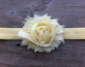Yellow Shabby Flower Headband for Baby