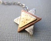 Jewish Star of David Necklace Rustic Copper Men Women Unisex